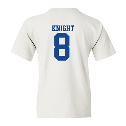 SMU - NCAA Football : Yamir Knight - White Youth T-Shirt-1
