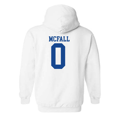 SMU - NCAA Football : Derrick McFall - White Hooded Sweatshirt-1
