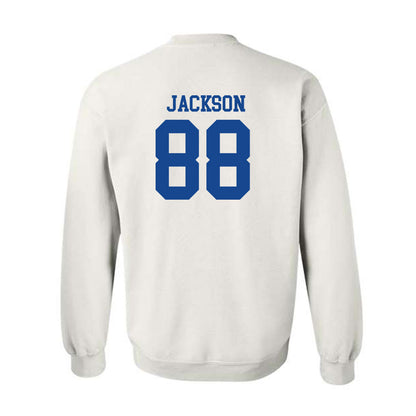 SMU - NCAA Football : Trey Jackson - White Crewneck Sweatshirt-1