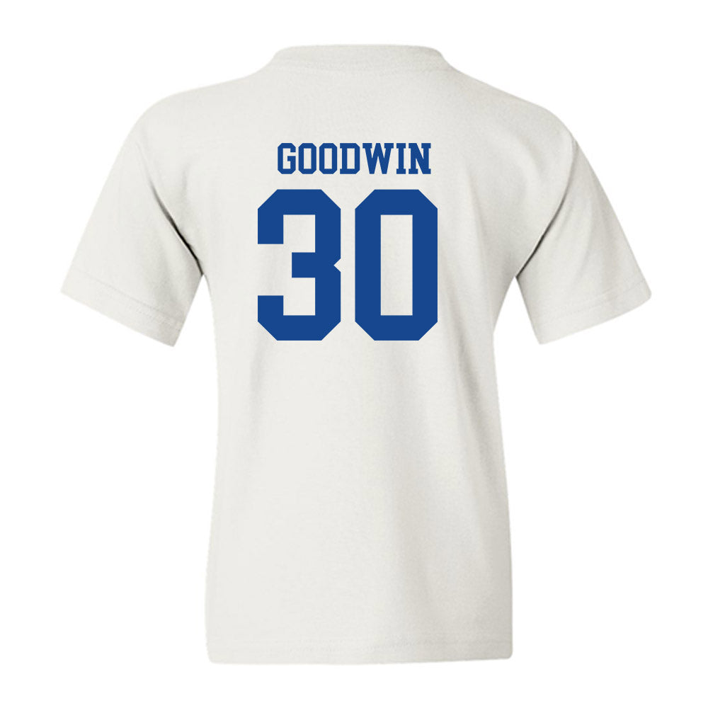 SMU - NCAA Football : Kenneth Goodwin - White Youth T-Shirt-1