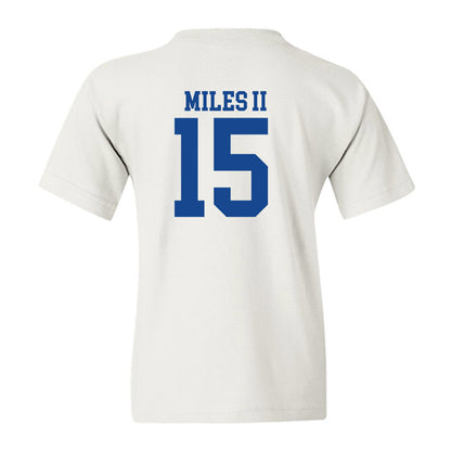 SMU - NCAA Football : Aljour Miles II - White Youth T-Shirt-1