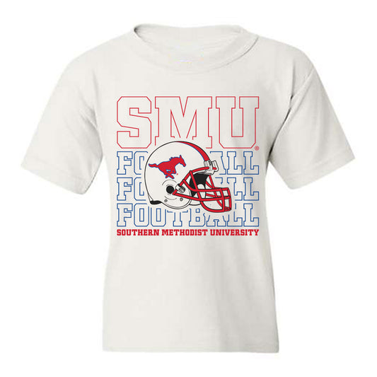 SMU - NCAA Football : Max Wright - White Youth T-Shirt-0
