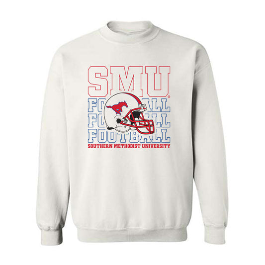 SMU - NCAA Football : Pupungatoa Katoa - White Crewneck Sweatshirt-0