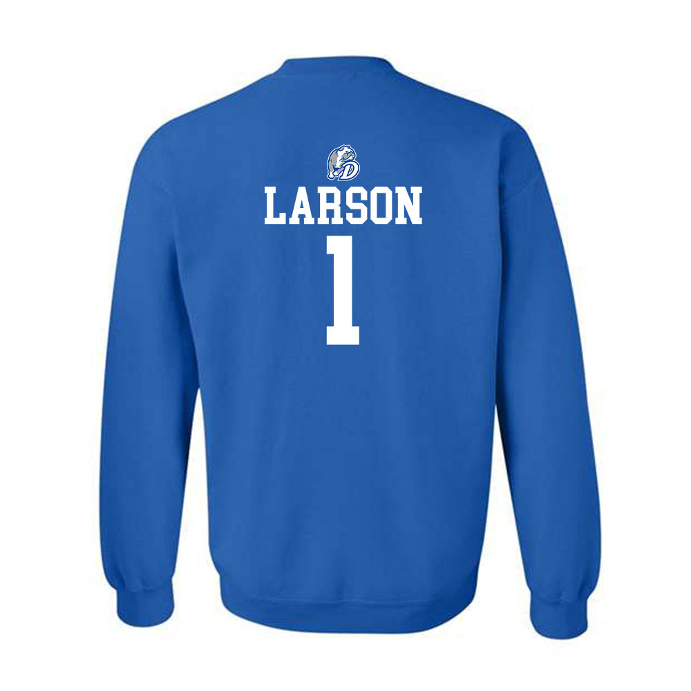 Drake - NCAA Men's Basketball : Owen Larson - Sports Shersey Crewneck Sweatshirt-1