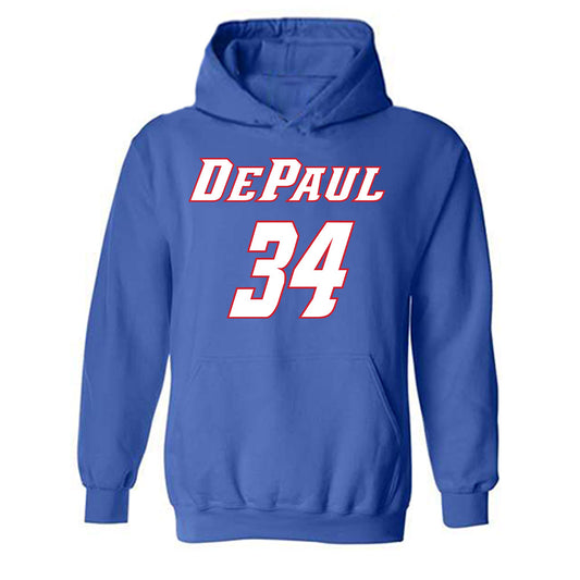 DePaul - NCAA Women's Basketball : Emily Bojan - Classic Shersey Hooded Sweatshirt-0