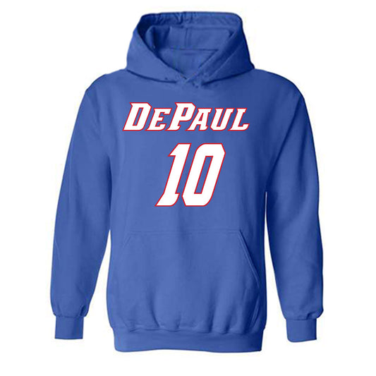 DePaul - NCAA Men's Basketball : Ilija Milijasevic - Classic Shersey Hooded Sweatshirt-0
