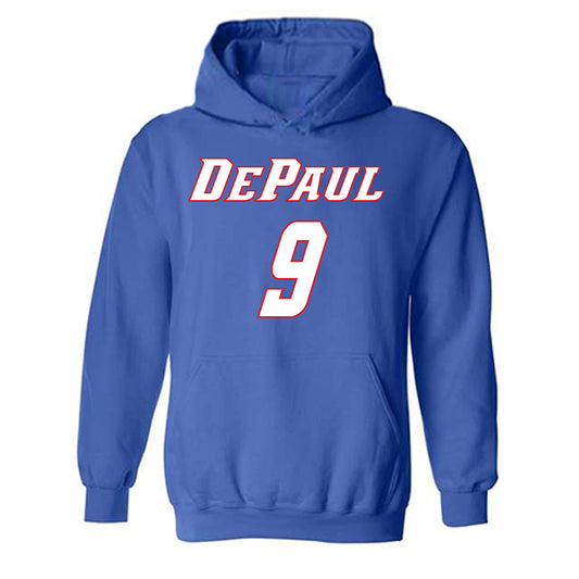 DePaul - NCAA Women's Basketball : Meg Newman - Classic Shersey Hooded Sweatshirt-0