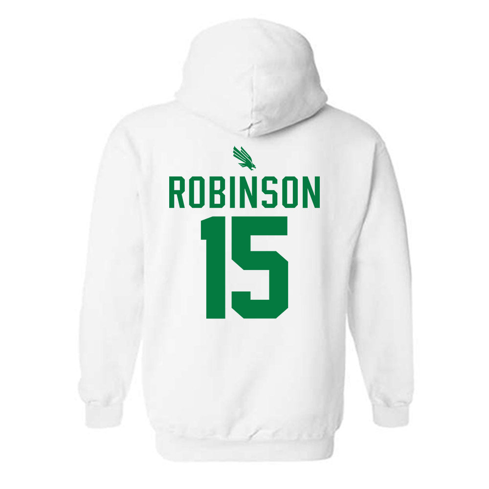 North Texas - NCAA Men's Basketball : Reece Robinson - Classic Shersey Hooded Sweatshirt-1