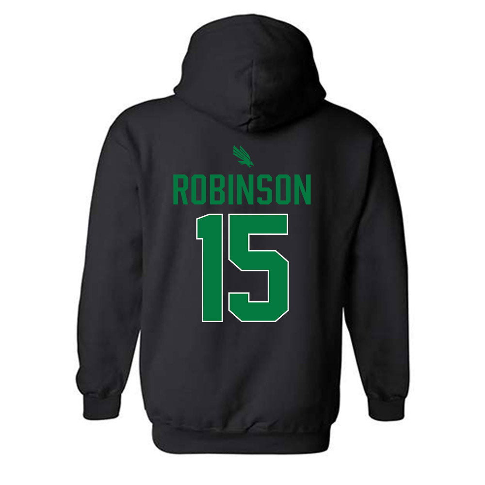 North Texas - NCAA Men's Basketball : Reece Robinson - Sports Shersey Hooded Sweatshirt-1