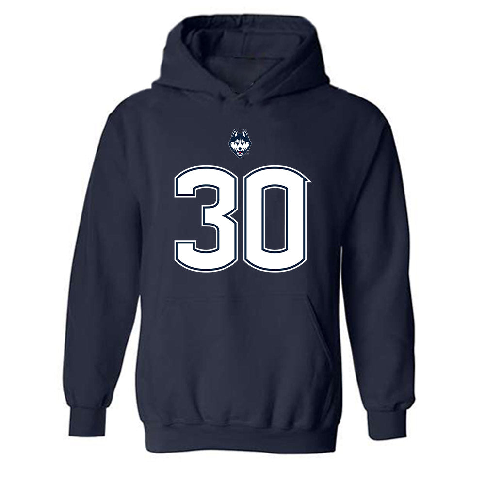 UConn - NCAA Football : Charles Johnson - Classic Shersey Hooded Sweatshirt-0