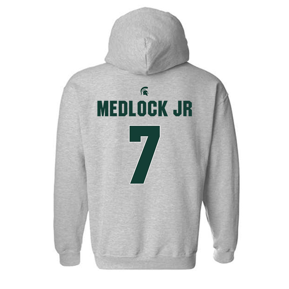 Michigan State - NCAA Men's Basketball : Carlos Medlock jr - Sports Shersey Hooded Sweatshirt-1