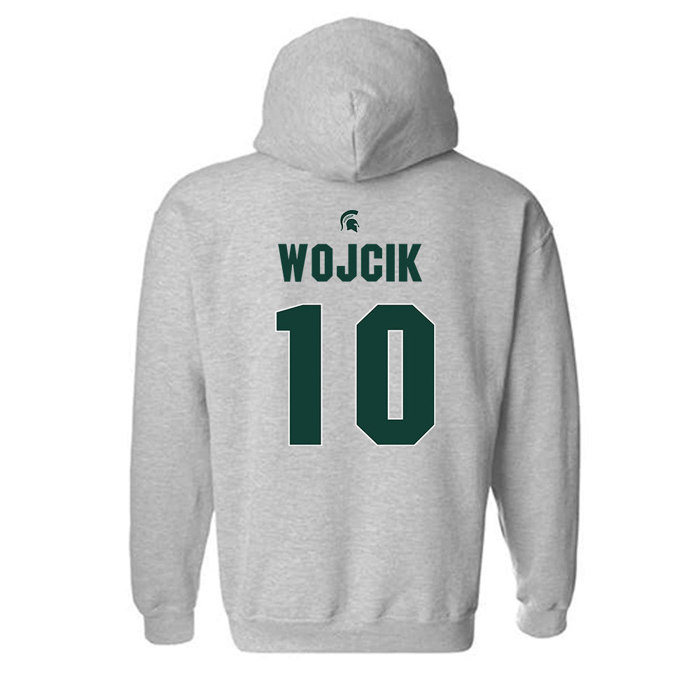 Michigan State - NCAA Men's Basketball : Denham Wojcik - Sports Shersey Hooded Sweatshirt-1