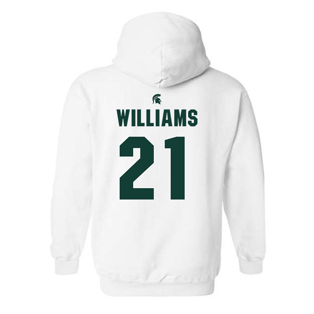 Michigan State - NCAA Women's Basketball : Lilly Williams - Sports Shersey Hooded Sweatshirt-1