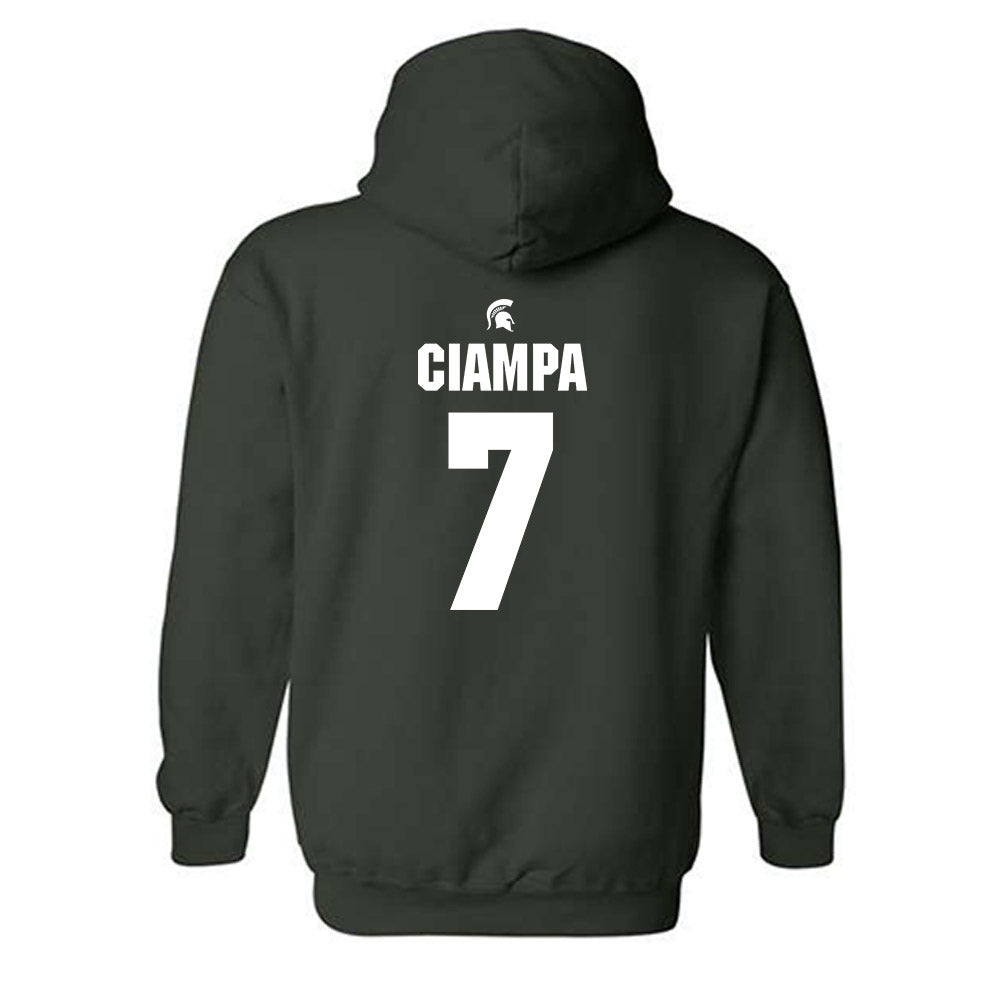 Michigan State - NCAA Women's Soccer : Aubree Ciampa - Generic Shersey Hooded Sweatshirt-1