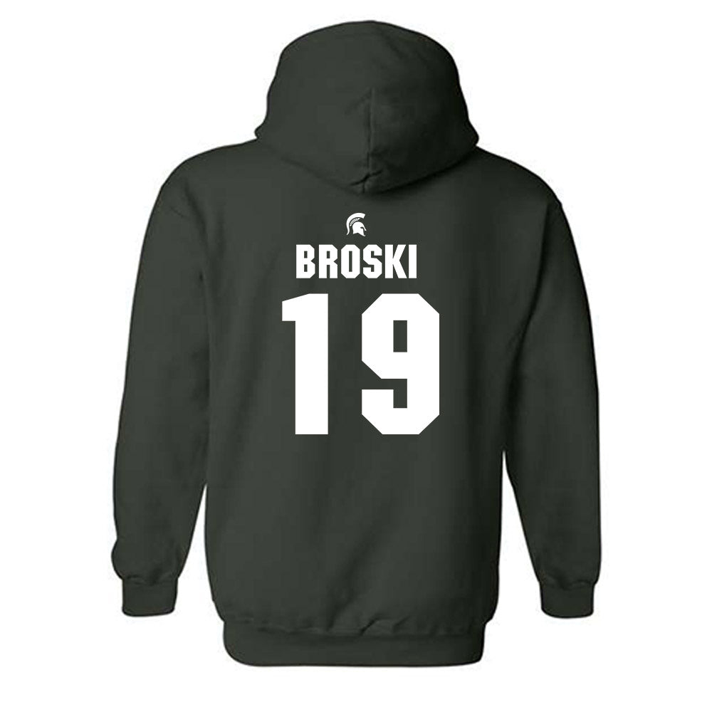 Michigan State - NCAA Baseball : Adam Broski - Generic Shersey Hooded Sweatshirt-1