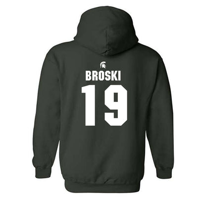 Michigan State - NCAA Baseball : Adam Broski - Generic Shersey Hooded Sweatshirt-1