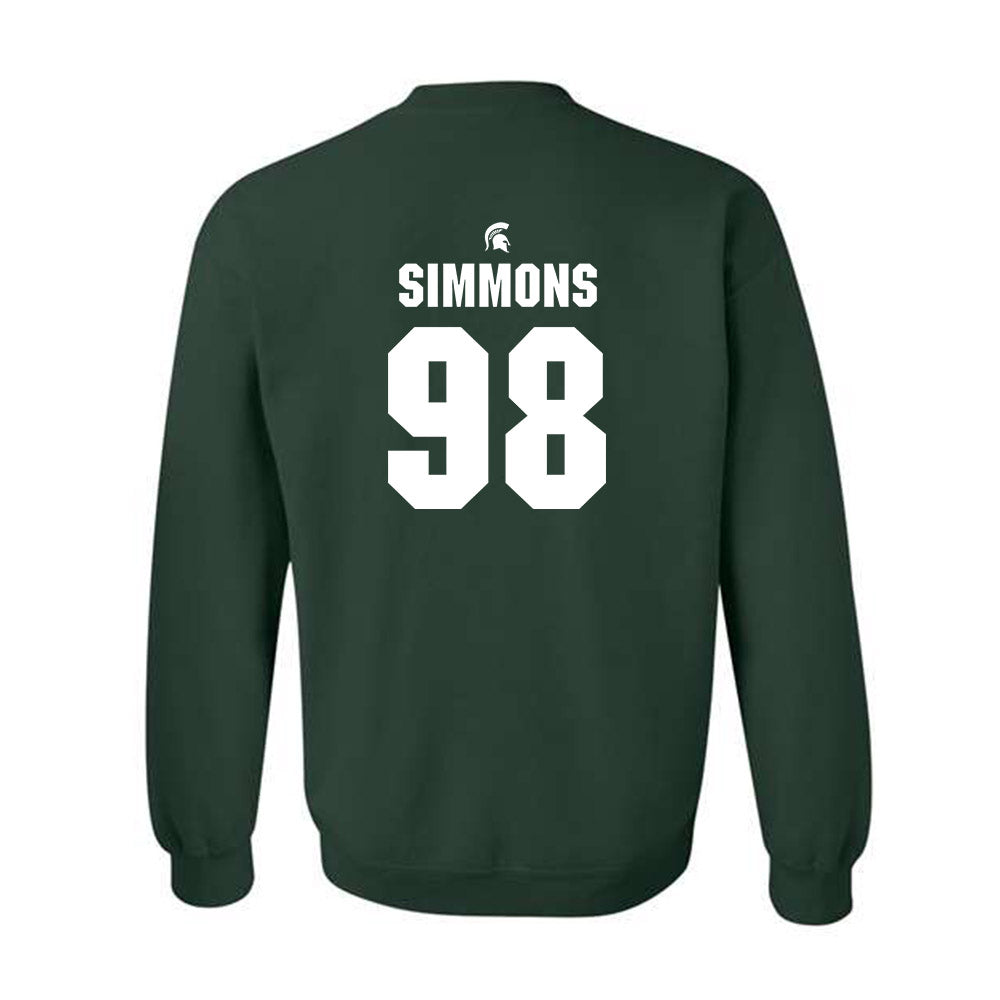 Michigan State - NCAA Football : Derrick Simmons - Generic Shersey Crewneck Sweatshirt-1