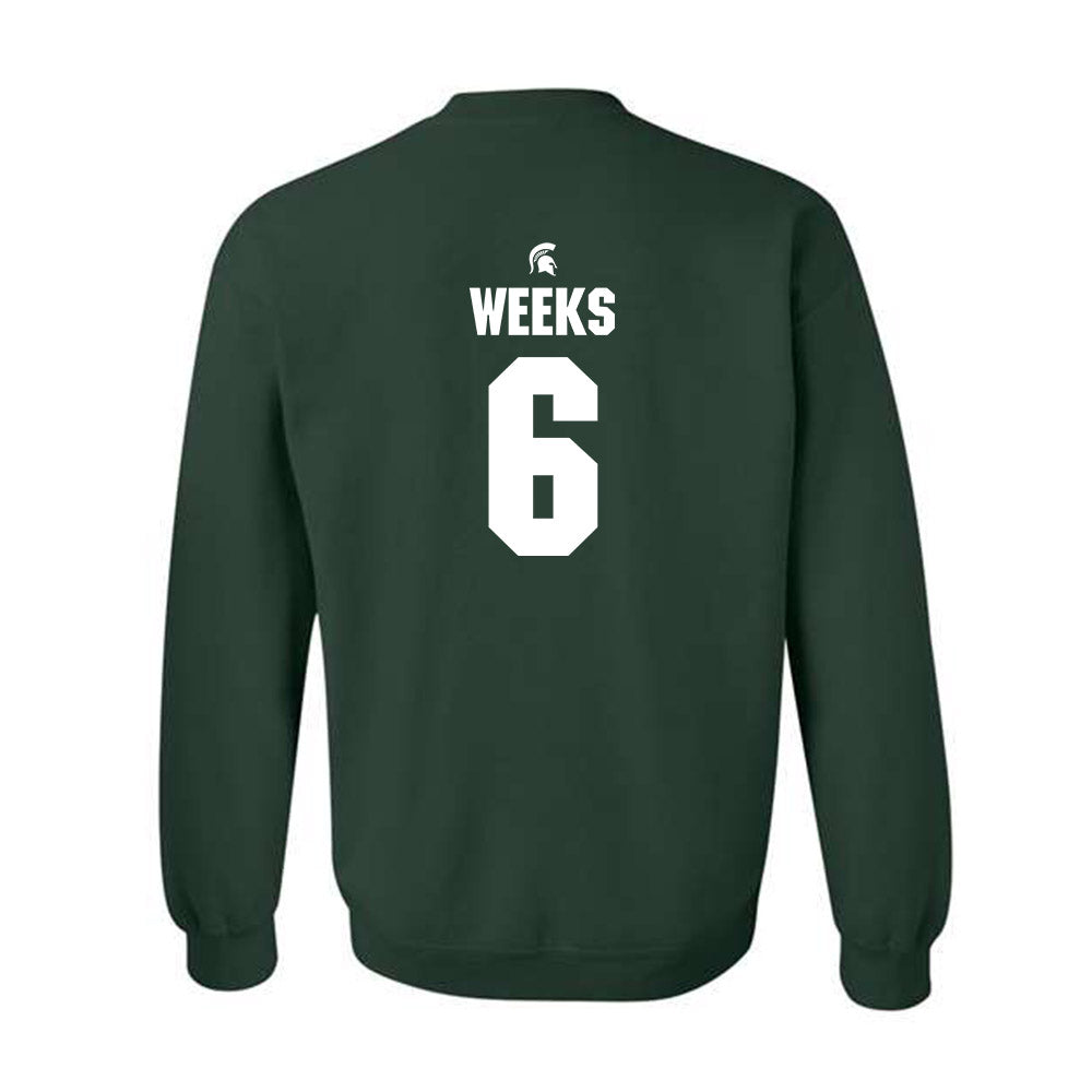 Michigan State - NCAA Baseball : Davis Weeks - Generic Shersey Crewneck Sweatshirt-1