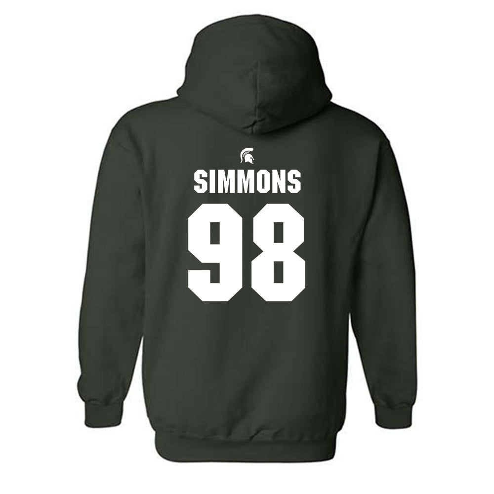 Michigan State - NCAA Football : Derrick Simmons - Generic Shersey Hooded Sweatshirt-1
