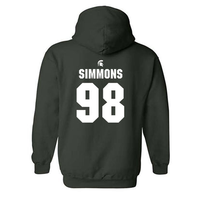 Michigan State - NCAA Football : Derrick Simmons - Generic Shersey Hooded Sweatshirt-1