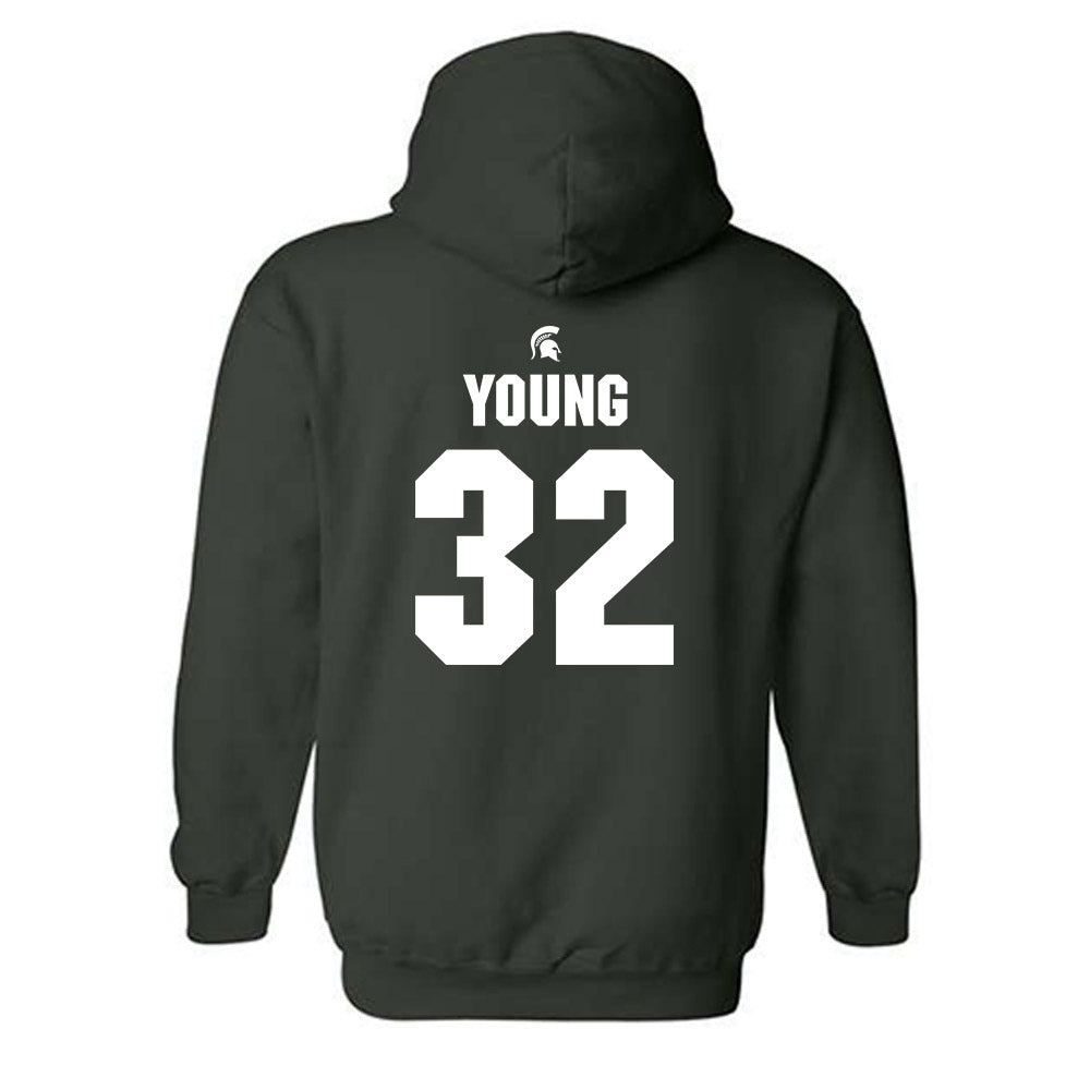 Michigan State - NCAA Football : Evan Young - Generic Shersey Hooded Sweatshirt-1