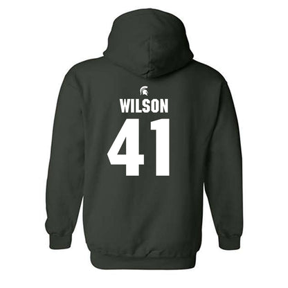 Michigan State - NCAA Football : Jaxson Wilson - Generic Shersey Hooded Sweatshirt-1