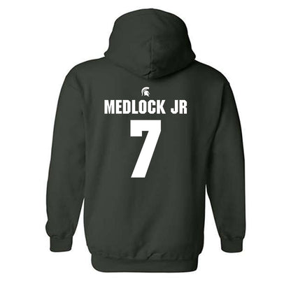Michigan State - NCAA Men's Basketball : Carlos Medlock jr - Generic Shersey Hooded Sweatshirt-1