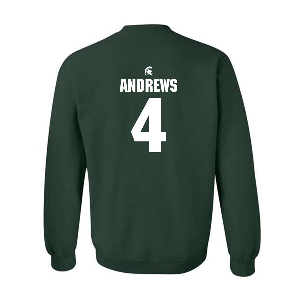 Michigan State - NCAA Women's Volleyball : Madi Andrews - Generic Shersey Crewneck Sweatshirt-1