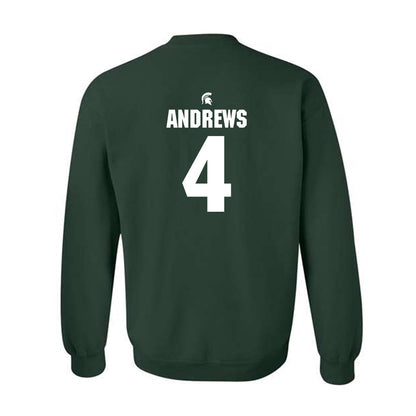 Michigan State - NCAA Women's Volleyball : Madi Andrews - Generic Shersey Crewneck Sweatshirt-1