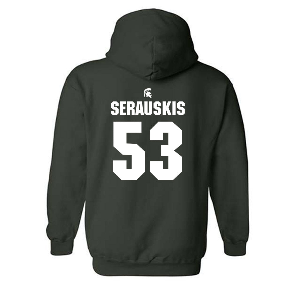 Michigan State - NCAA Football : Trey Serauskis - Generic Shersey Hooded Sweatshirt-1