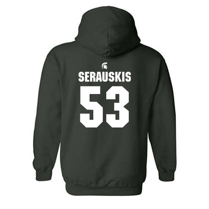 Michigan State - NCAA Football : Trey Serauskis - Generic Shersey Hooded Sweatshirt-1