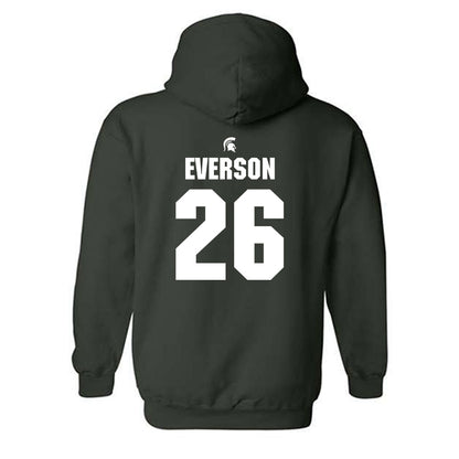 Michigan State - NCAA Baseball : Andrew Everson - Generic Shersey Hooded Sweatshirt-1