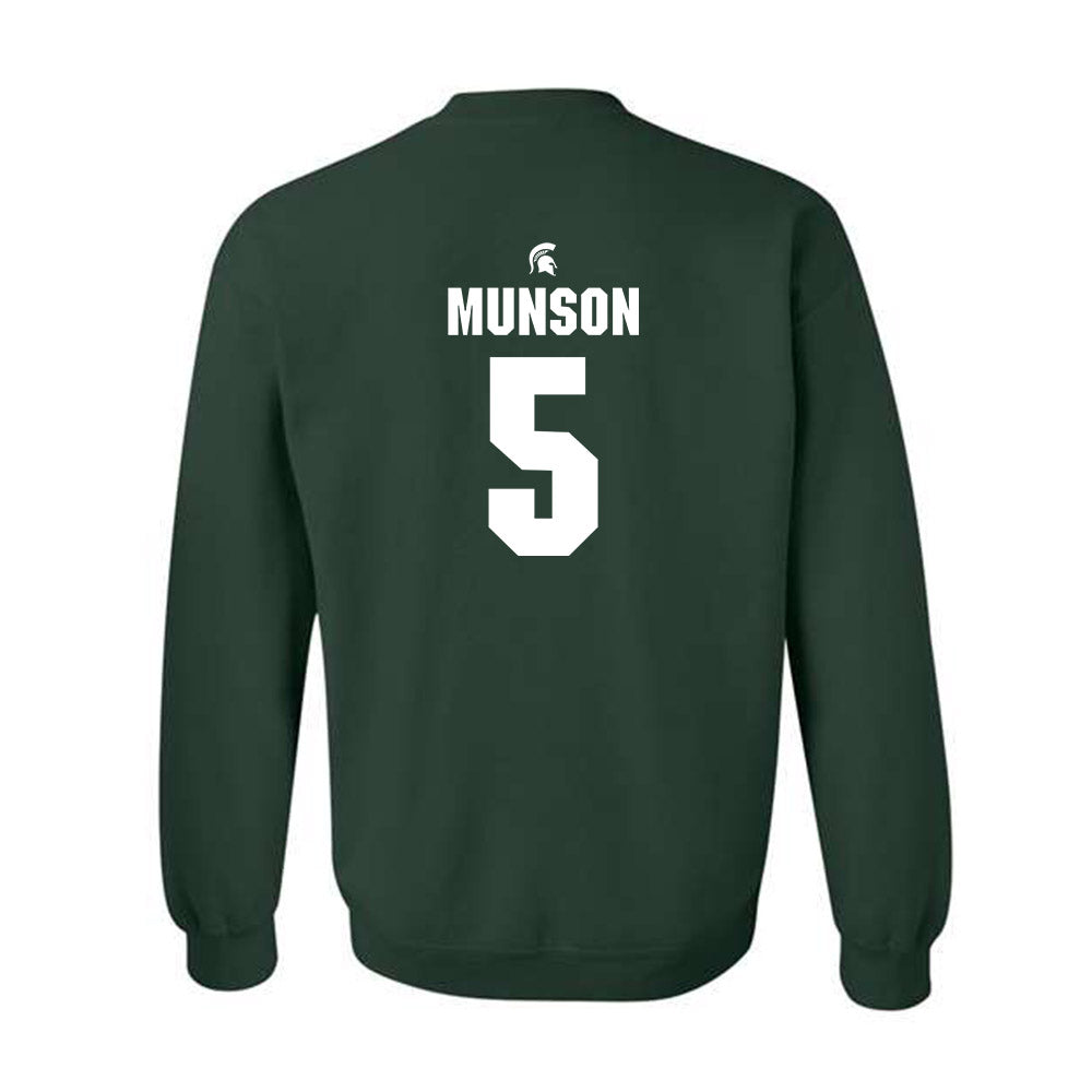 Michigan State - NCAA Men's Soccer : Brandon Munson - Generic Shersey Crewneck Sweatshirt-1
