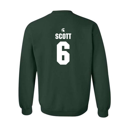 Michigan State - NCAA Men's Basketball : Jordan Scott - Generic Shersey Crewneck Sweatshirt-1