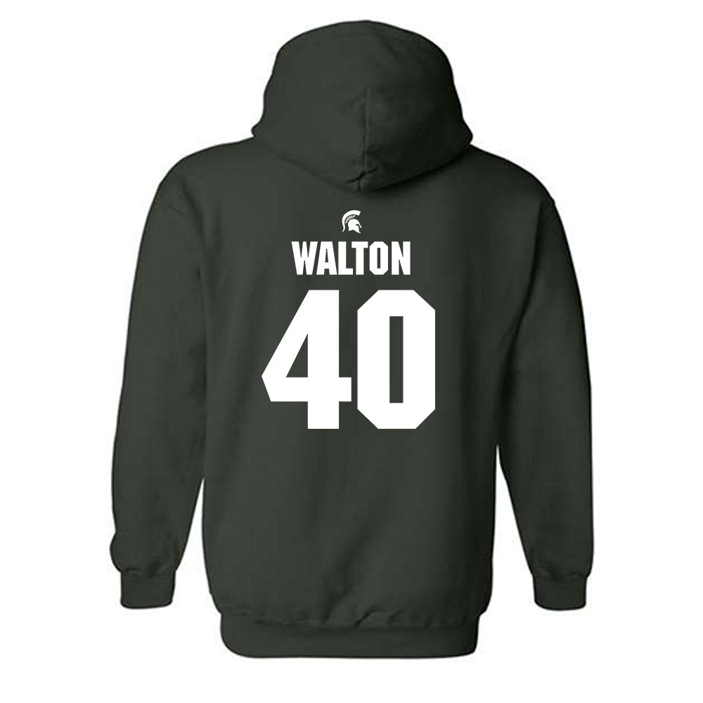 Michigan State - NCAA Men's Basketball : Brennan Walton - Generic Shersey Hooded Sweatshirt-1