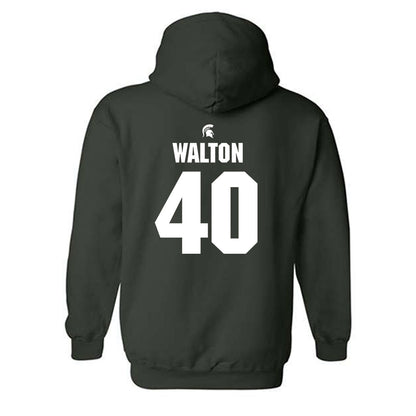 Michigan State - NCAA Men's Basketball : Brennan Walton - Generic Shersey Hooded Sweatshirt-1