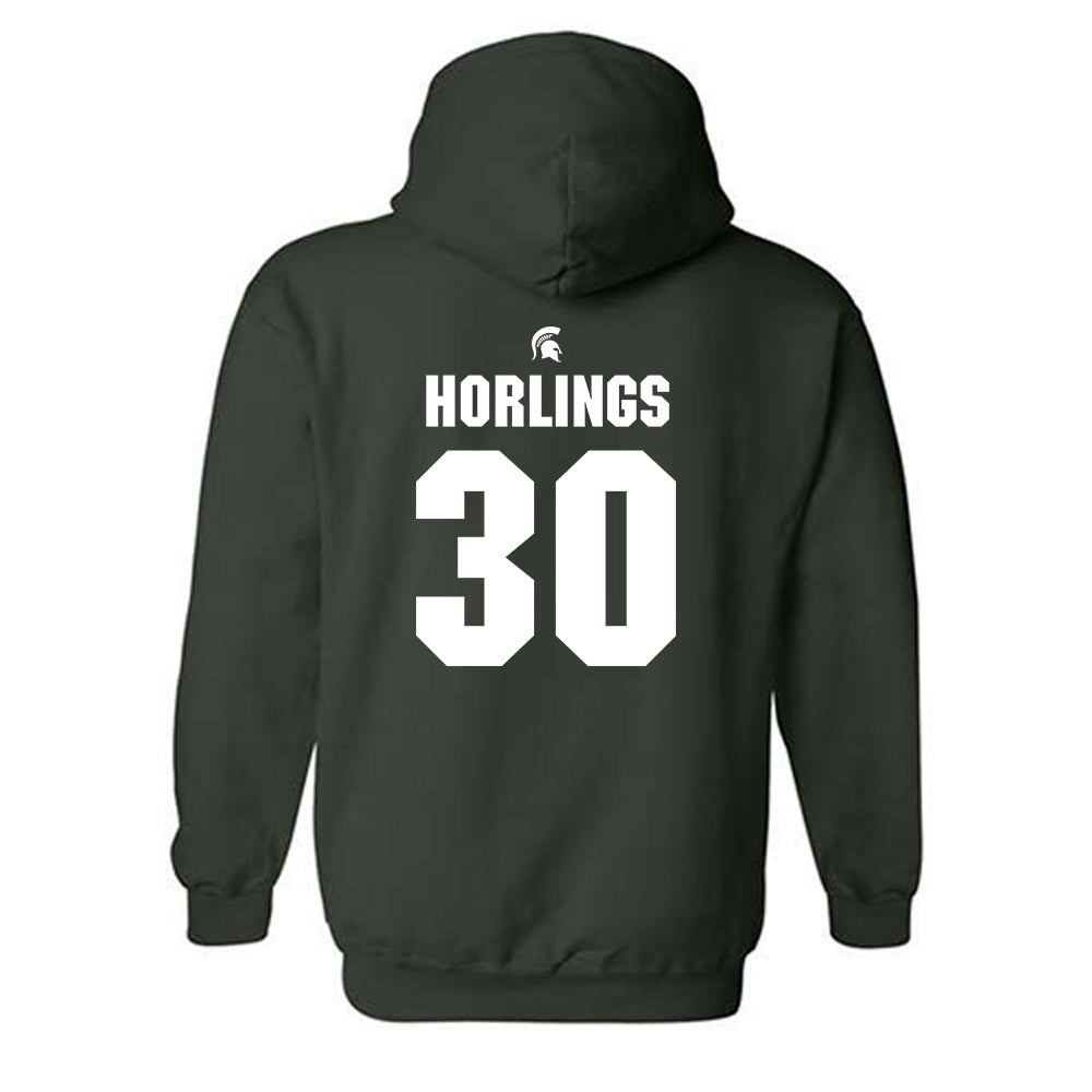 Michigan State - NCAA Men's Soccer : Ezra Horlings - Generic Shersey Hooded Sweatshirt-1