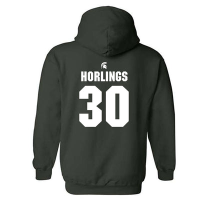 Michigan State - NCAA Men's Soccer : Ezra Horlings - Generic Shersey Hooded Sweatshirt-1