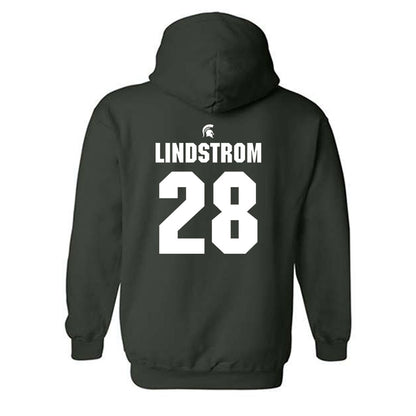 Michigan State - NCAA Men's Ice Hockey : Cayden Lindstrom - Generic Shersey Hooded Sweatshirt-1