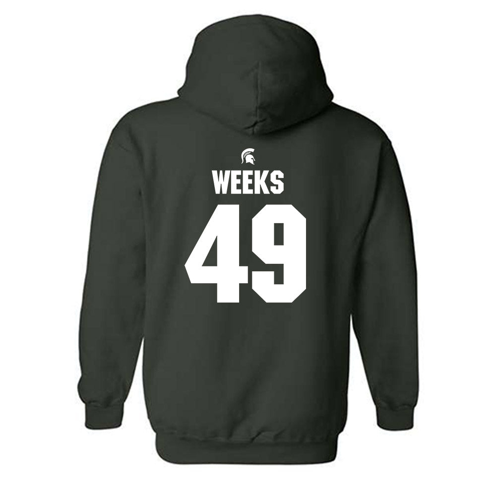 Michigan State - NCAA Football : Alex Weeks - Generic Shersey Hooded Sweatshirt-1