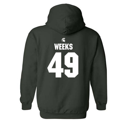Michigan State - NCAA Football : Alex Weeks - Generic Shersey Hooded Sweatshirt-1
