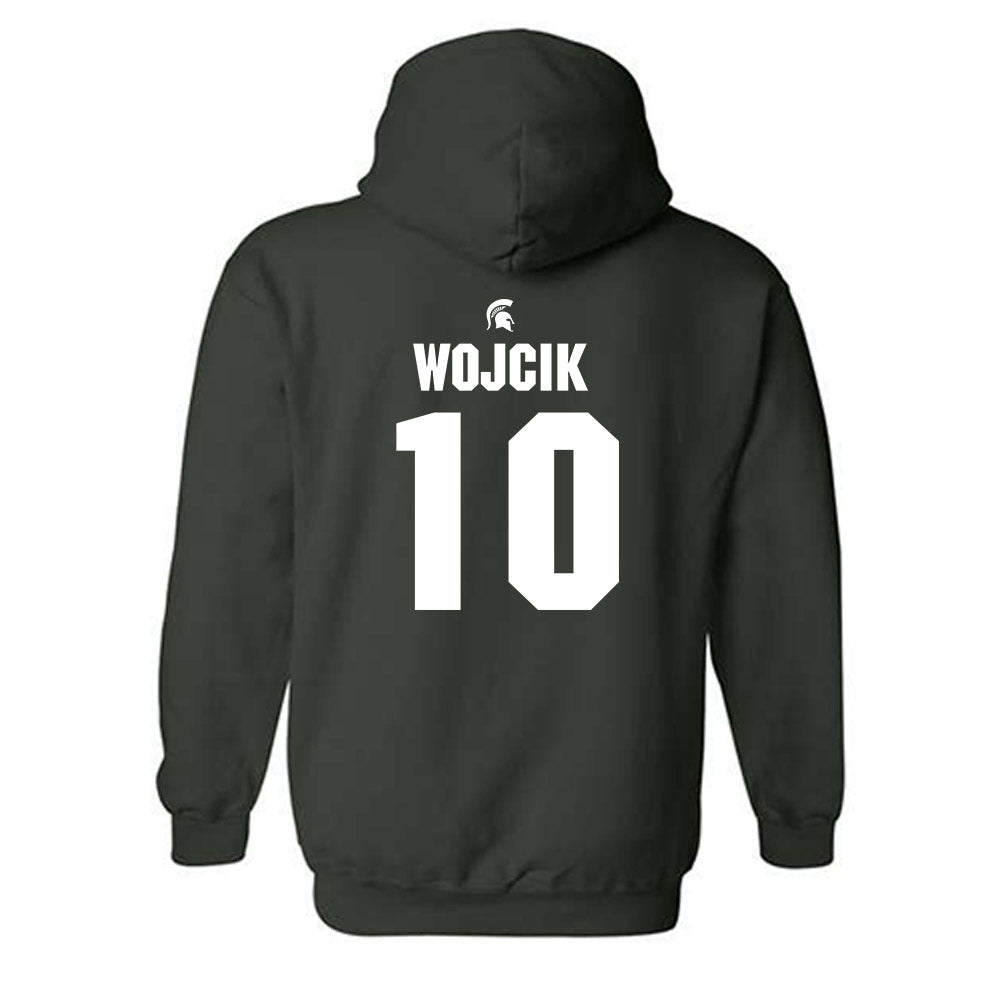 Michigan State - NCAA Men's Basketball : Denham Wojcik - Generic Shersey Hooded Sweatshirt-1