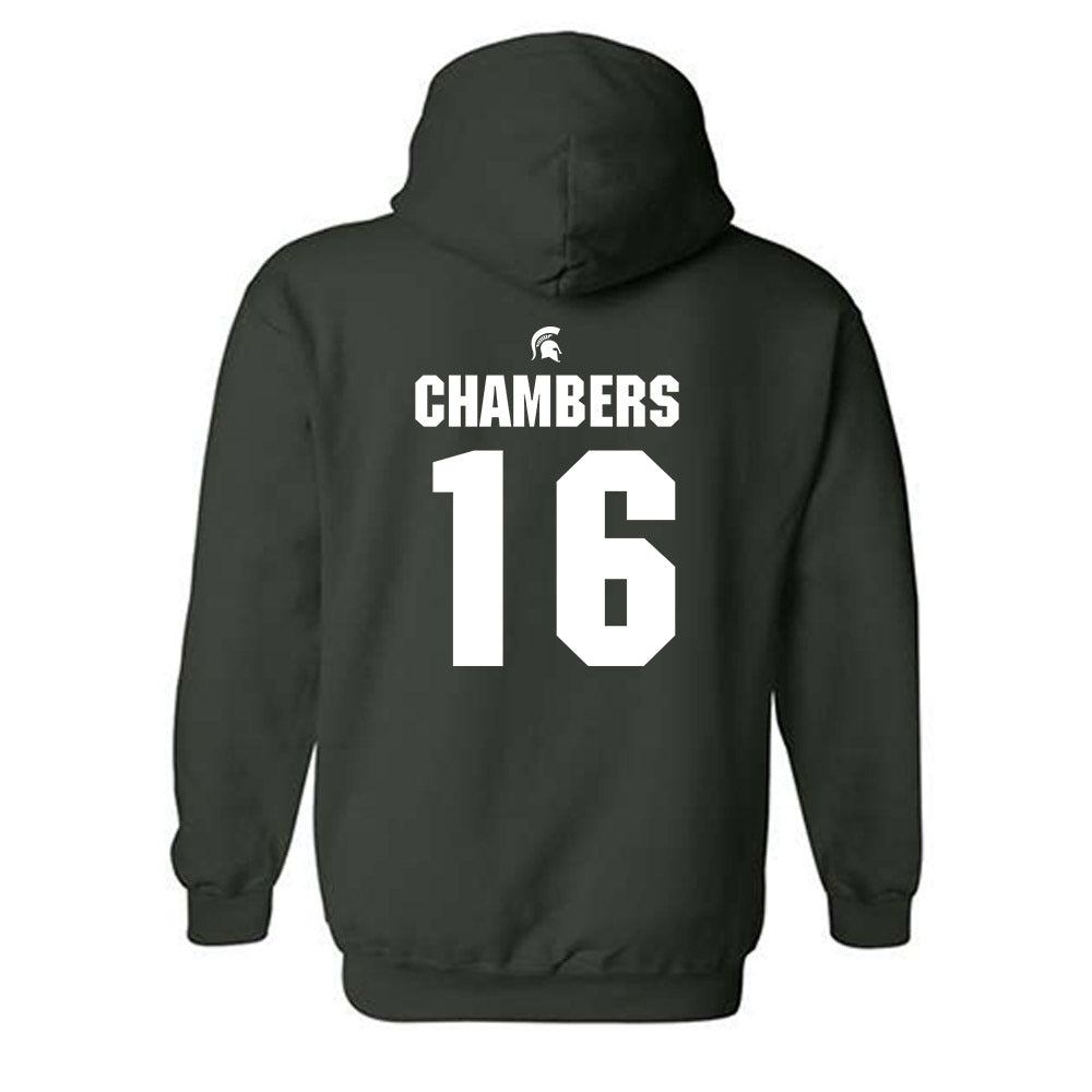 Michigan State - NCAA Baseball : Brady Chambers - Generic Shersey Hooded Sweatshirt-1