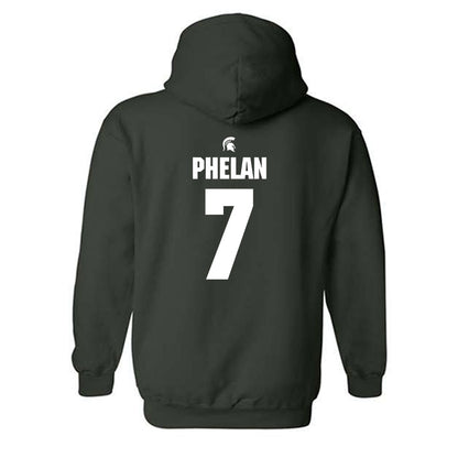 Michigan State - NCAA Men's Soccer : Aidan Phelan - Generic Shersey Hooded Sweatshirt-1