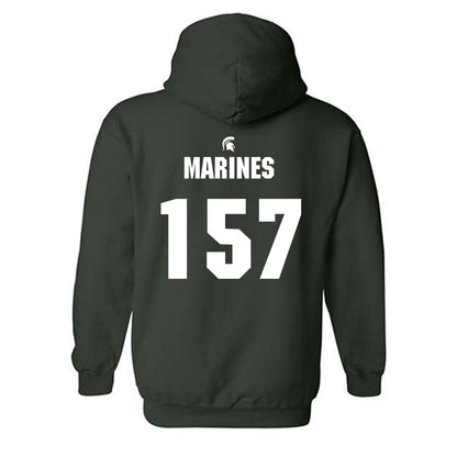 Michigan State - NCAA Wrestling : Darius Marines - Generic Shersey Hooded Sweatshirt-1