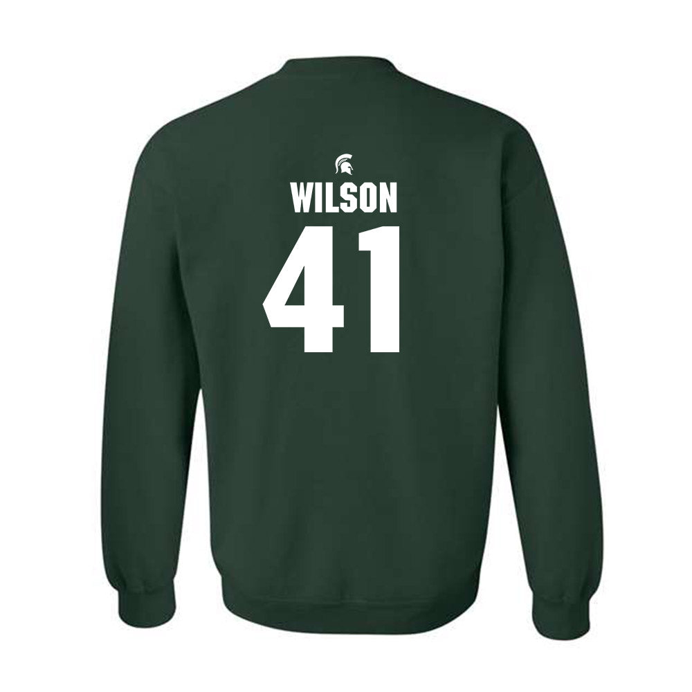 Michigan State - NCAA Football : Jaxson Wilson - Generic Shersey Crewneck Sweatshirt-1