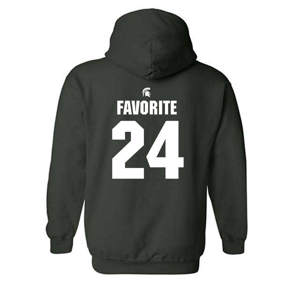 Michigan State - NCAA Football : Jeremiah Favorite - Generic Shersey Hooded Sweatshirt-1