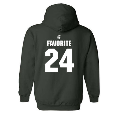 Michigan State - NCAA Football : Jeremiah Favorite - Generic Shersey Hooded Sweatshirt-1