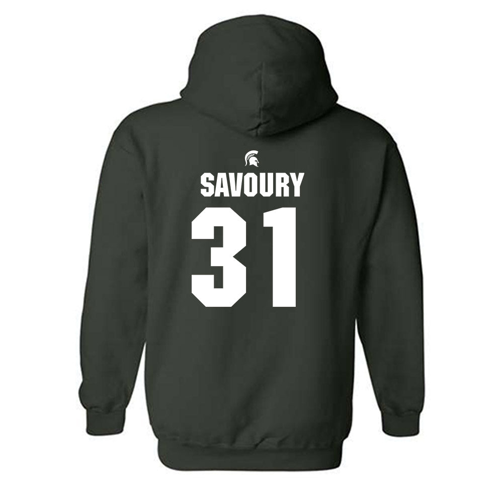 Michigan State - NCAA Football : Jayden Savoury - Generic Shersey Hooded Sweatshirt-1