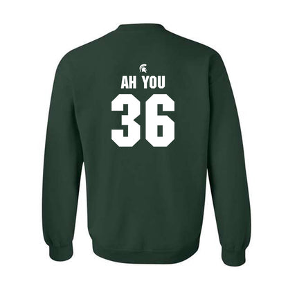 Michigan State - NCAA Football : Leonard Ah You - Generic Shersey Crewneck Sweatshirt-1